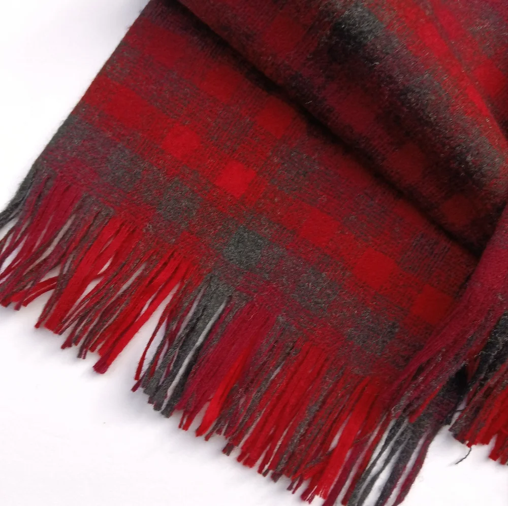 NWOT Pendleton Red & Charcoal Gray Plaid Scarf Muffler